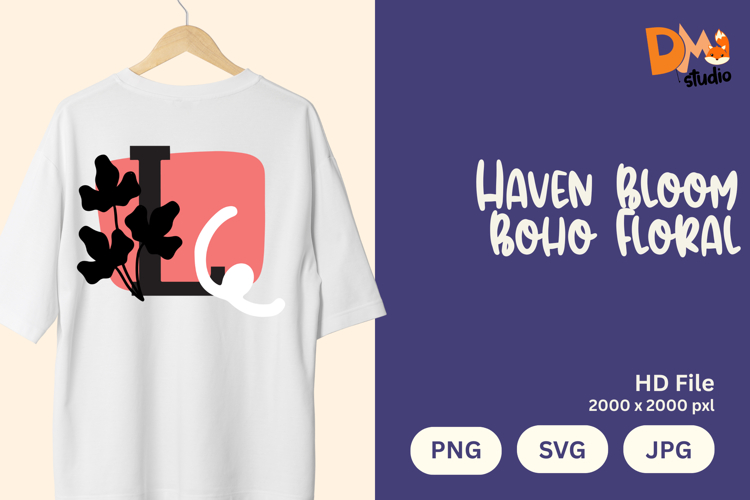 Haven Bloom Boho Floral Monogram