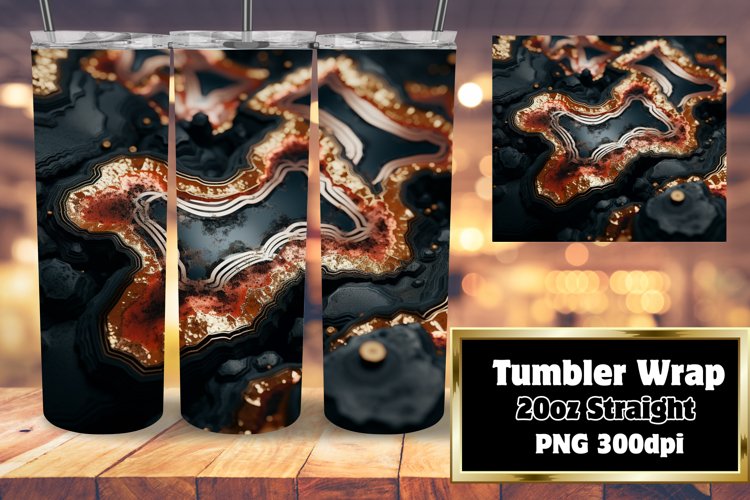 3D Geode Agate Tumbler 20oz with Glitter example image 1