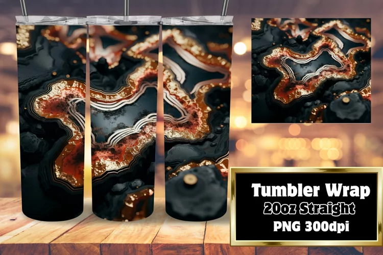 3D Geode Agate Tumbler 20oz with Glitter