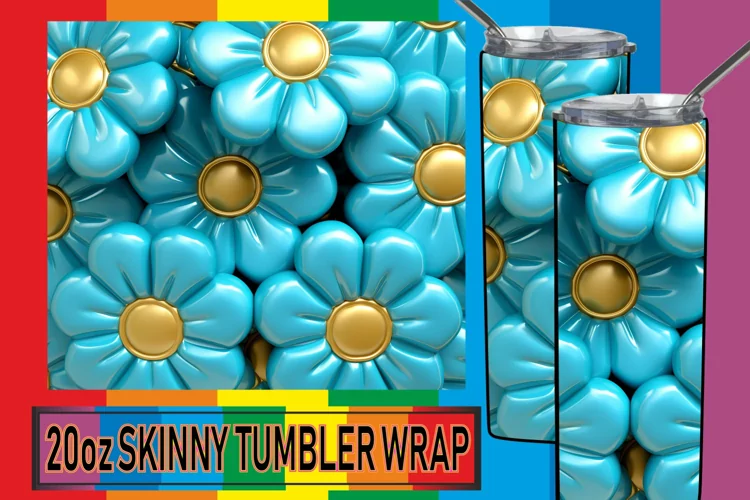 Whimsy in Full Bloom: 3D Inflated Puff Tumbler