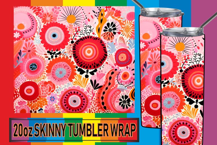 Whimsical Floral Fantasy: Colorful Tumbler Magic