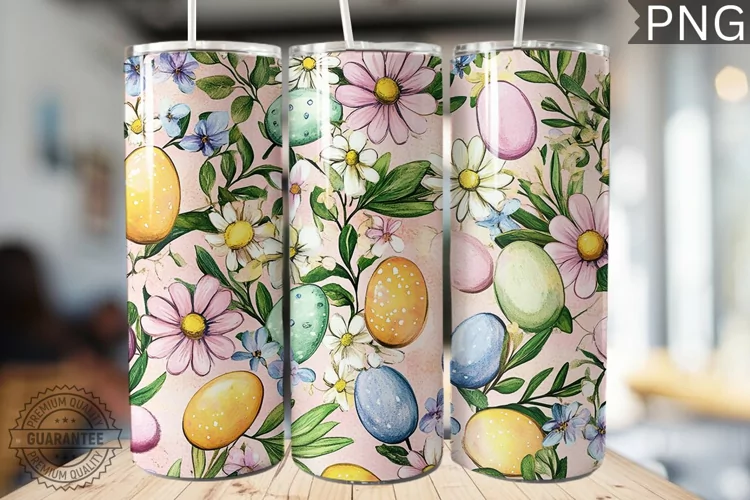 Spring Easter Tumbler Wrap - High Quality 300 Dpi