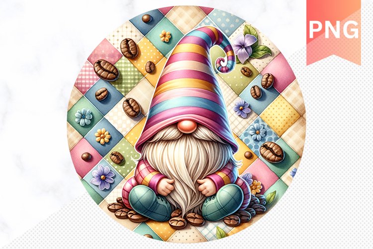 Easter Coffee Gnome Sublimation - Gnome Clipart Design