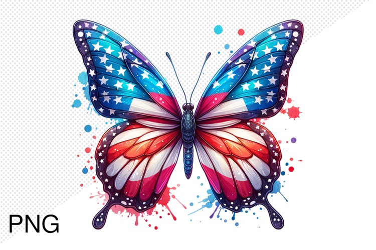 4th Of July Butterfly - Sublimation PNG