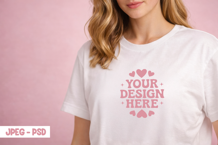 Valentine Female T Shirt PSD JPEG Mockup