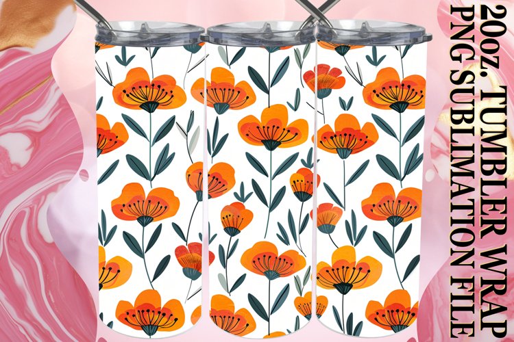 Elegant FloweElegant Tumbler Wrap with Vibrant Flowers