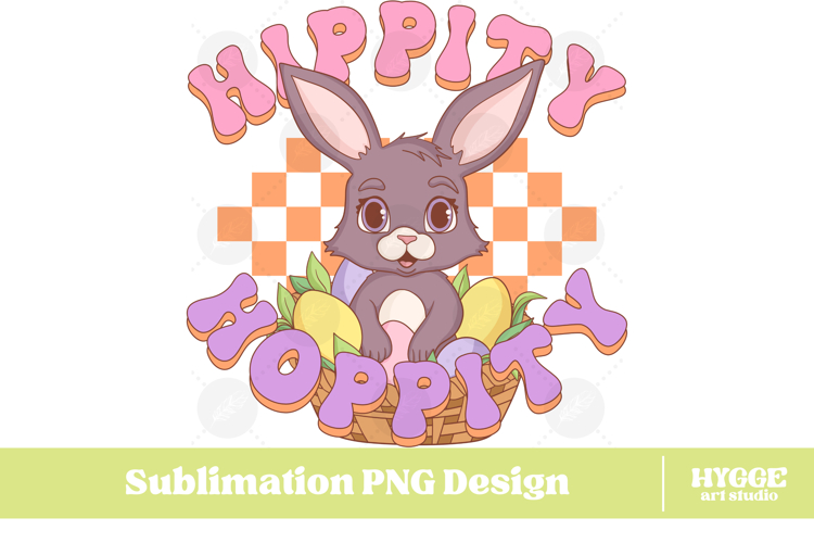 Easter Bunny Sublimation PNG Chick Farm Hip Hop Spring Joy