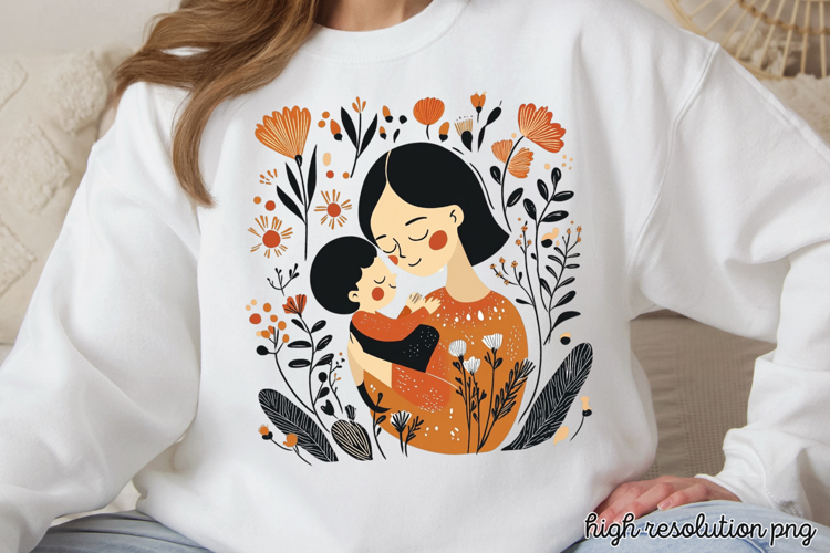 Mothers Day Folk Art Sublimation PNG