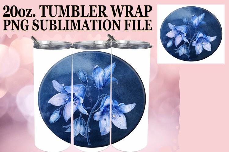 Fresh Blooms Denim Tumbler Sublimation 20oz