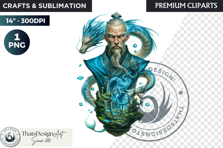 Fantasy Dragon wizard clipart, sorcerer, spellcaster, mage