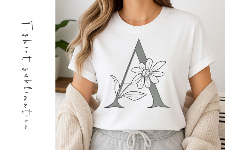 Alphabet, Letters, Monogram, Gray Flowers