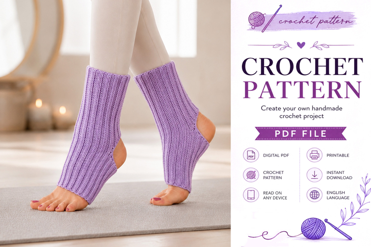 Crochet Yoga Socks Pattern PDF