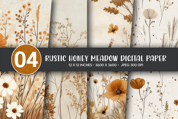 Rustic Honey Meadow Digital Paper