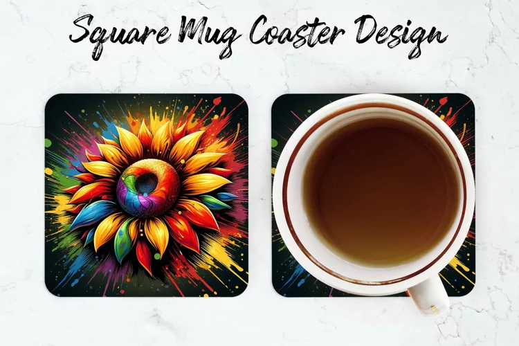 Sunflower Mug coaster | Coaster | Sublimation