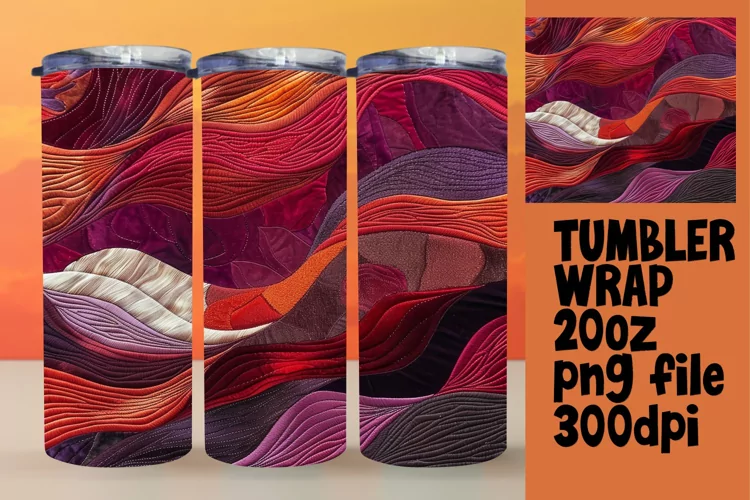 Vibrant 3D Pattern Tumbler Sleeve