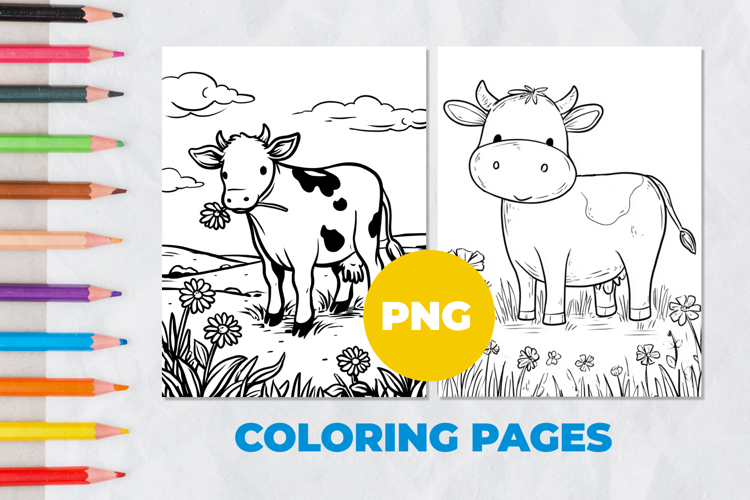 Cow in the field Coloring Pages | Coloring book