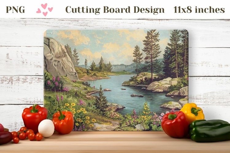 Watercolor Forest Cutting Board, Summer Cutting Board