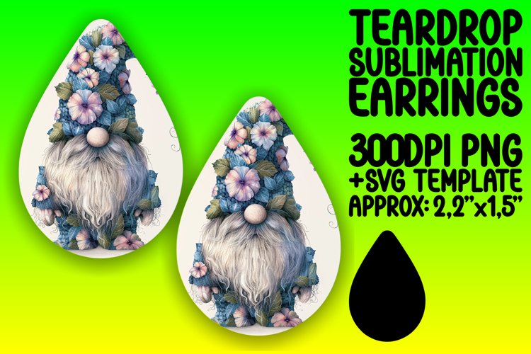 Enchanting Gnome Elegance: Sublimation Teardrop Magic
