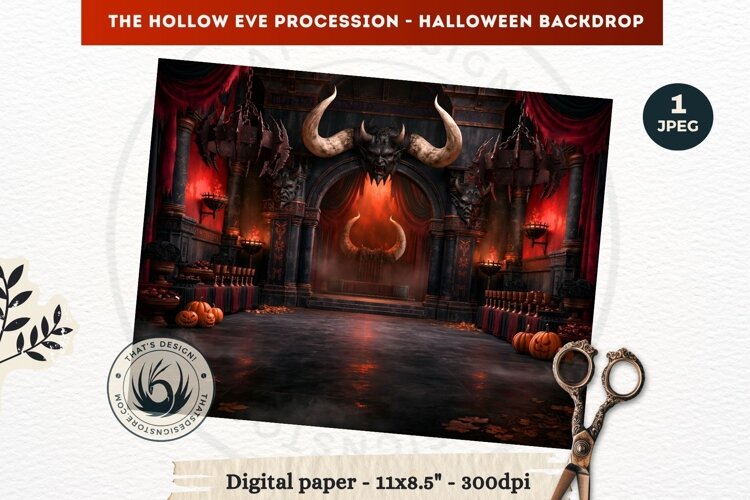 Gothic Halloween background - Hollow Eve Procession Backdrop example image 1