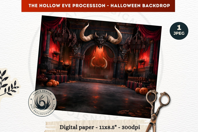 Gothic Halloween background - Hollow Eve Procession Backdrop