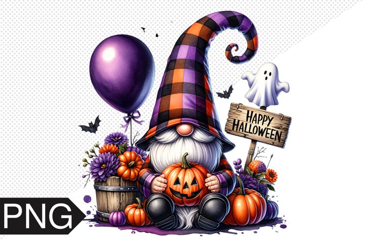 Halloween Gnome Sublimation, Gnome Clipart PNG