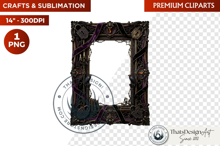 Autumn clipart Harvest of Haunts Halloween Gothic Frame PNG