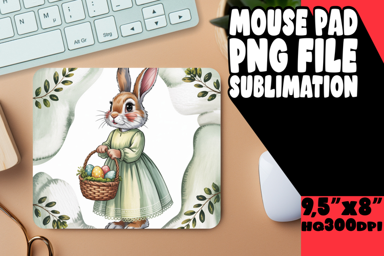 ENCHANTED MOUSE PAD SUBLIMATION STYLE, Easter Bunny