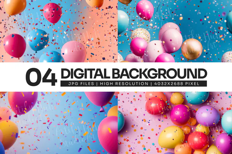 Colorful Balloon Confetti Background