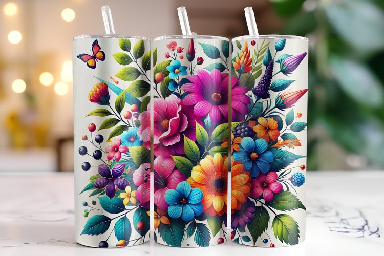 Flowers Tumbler Wrap | Sublimation | Tumblers