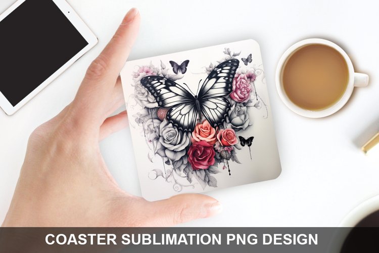 4Th Of July Butterfly - Coaster Sublimation Design