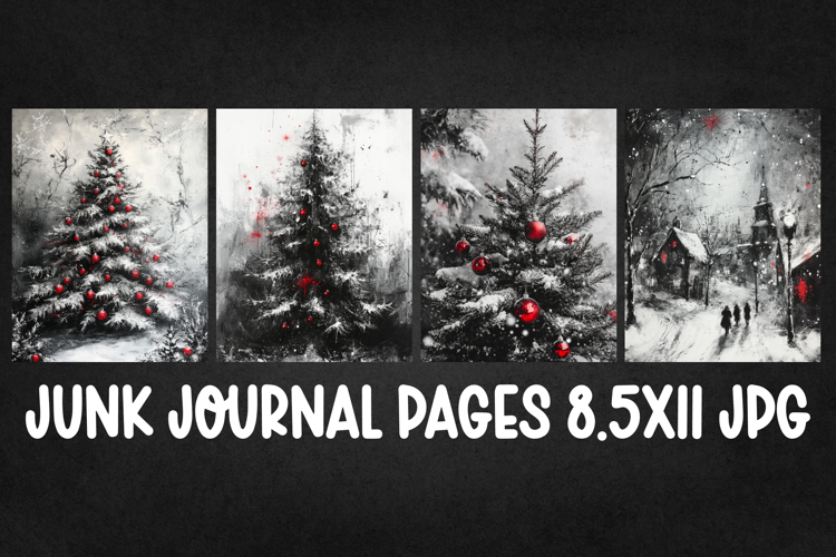 4 Christmas Digital Papers I Christmas Junk Journal Pages