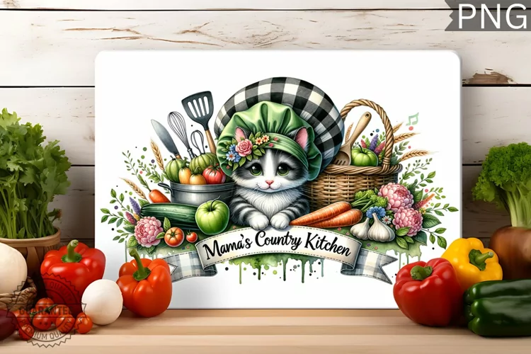 Mama's Country Kitchen - Cutting Board Sublimation Design