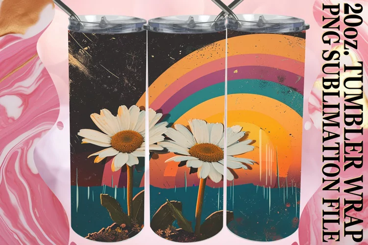 Summer Blossom Tumbler Design - Retro Chic