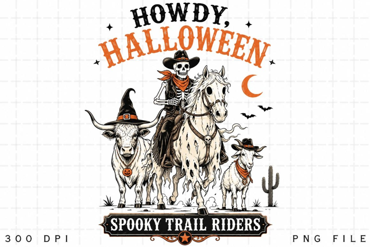 Howdy Halloween PNG Sublimation Design - Spooky Trail Riders