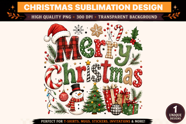 Christmas PNG, Merry Christmas Sublimation Design, Santa Hat