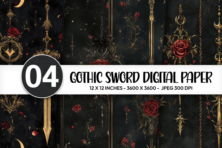 Gothic Sword Digital Paper