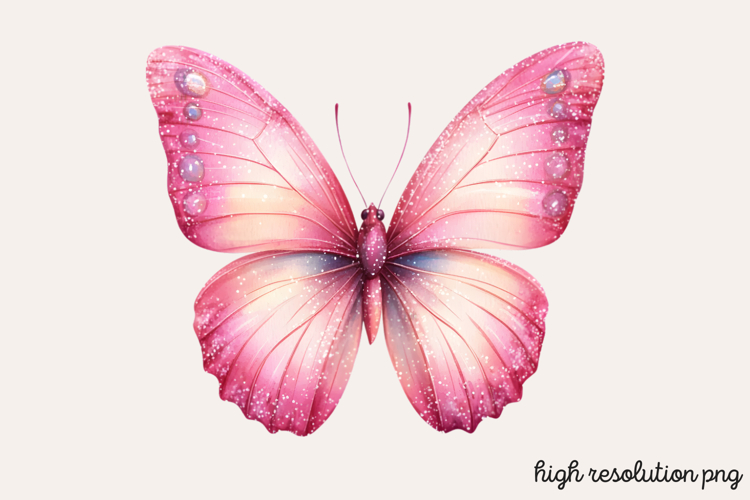 Pink Butterfly Clipart Image 12