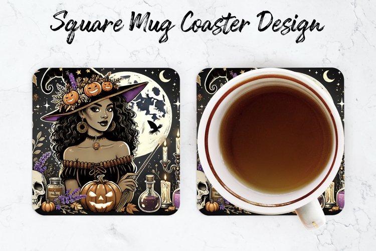 Halloween Witch Mug coaster | Coaster | Sublimation Design