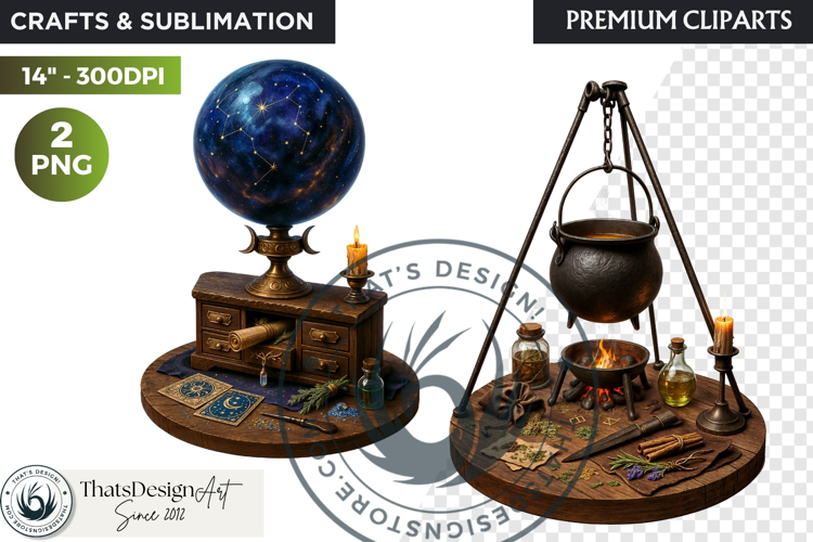 Cosy Witchs Apothecary magic Clipart PNG witchcraft graphic