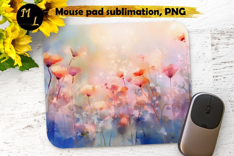 Spring flower Mouse pad sublimation,Spring mousepad png example image 1