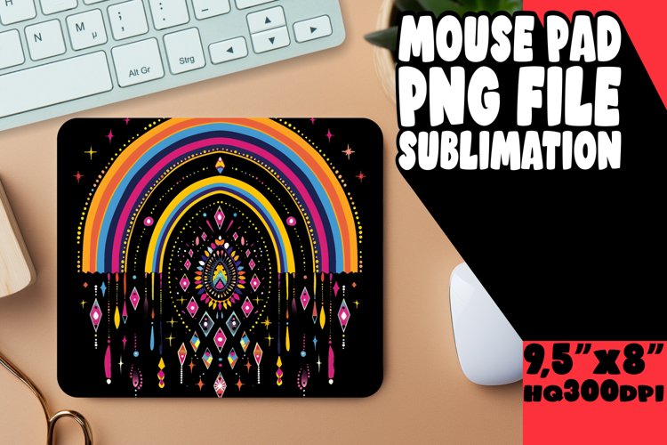 Cosmic Canvas: Rainbow Sublimation Mouse Pad Art