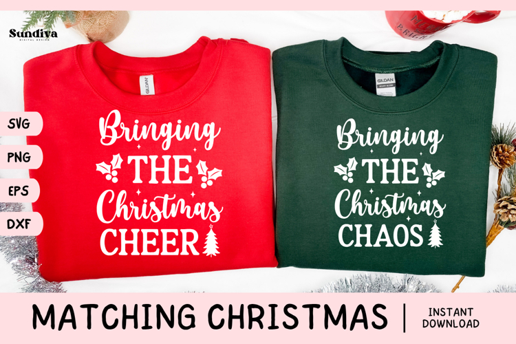 Matching Christmas Quote SVG | Cheer - Chaos