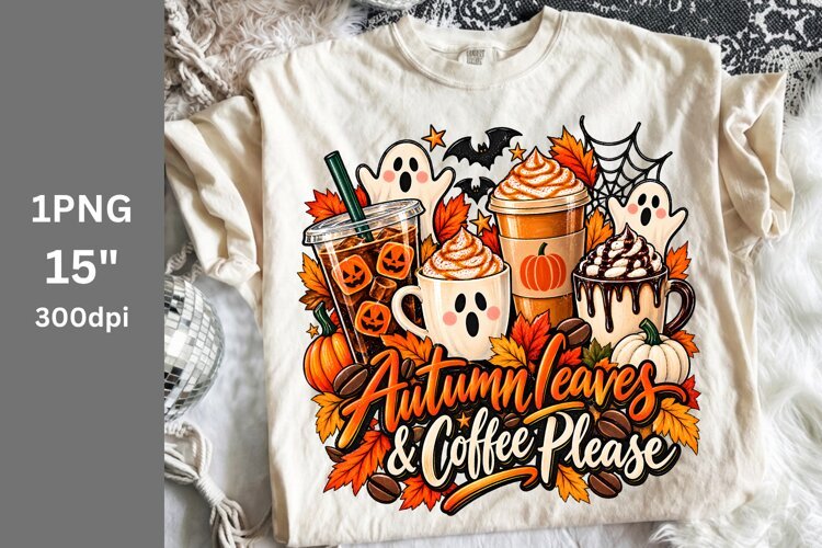 Fall PNG, Halloween PNG, Coffee Please PNG example image 1