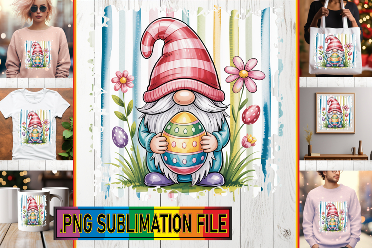 Dazzling TOTE BAG Designs PNG, Easter Gnomes