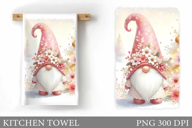 Christmas Gnome Kitchen Towel. Christmas Kitchen Towel