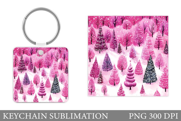 Christmas Tree Keychain. Christmas Keychain Sublimation example image 1
