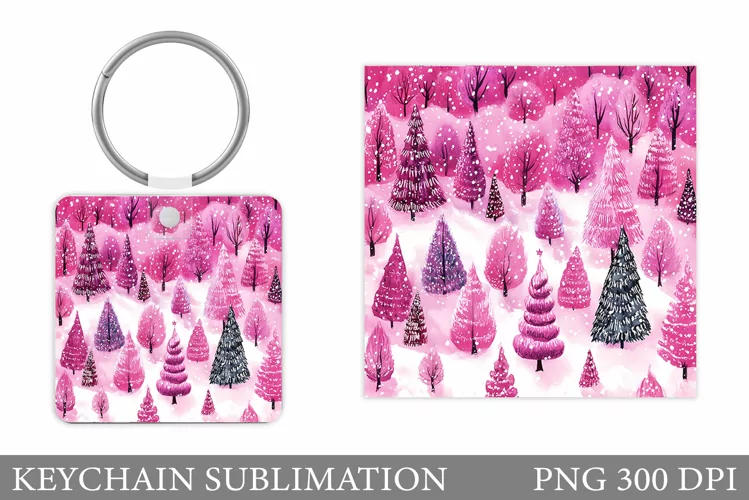 Christmas Tree Keychain. Christmas Keychain Sublimation