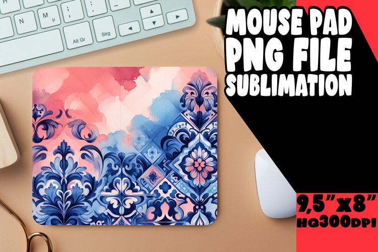 Luminous Desk Mat PNG Style, Watercolor Patter