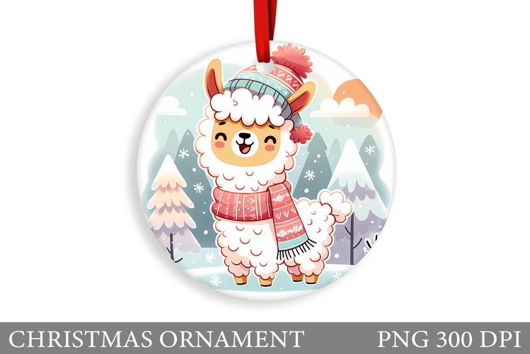 Winter Lama Christmas Ornament. Christmas Ornament Design