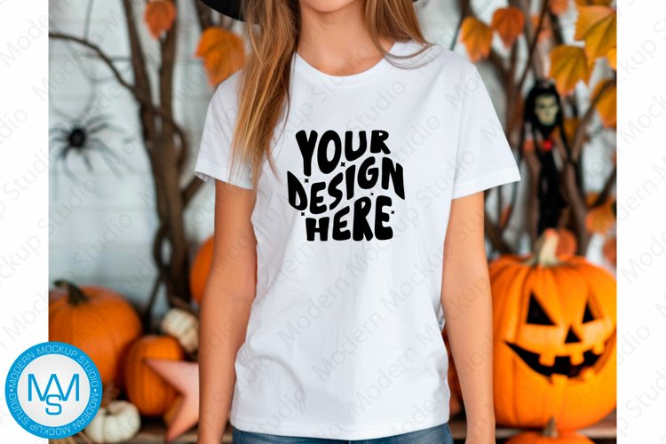 White Tshirt Mockup Image 12
